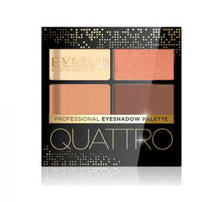 Paleta 4 cieni do powiek Quattro Eyeshadow w odcieniu brzoskiwi i brązu Nr 01 Eveline - 1