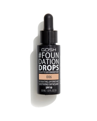 Podkład nawilżająco-kojący z witaminą E i spf 10 kolor 006 tawny foundationdrops Gosh - 1