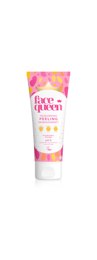 Peeling drobnoziarnisty z ekstraktem z truskawki i mango dający efekt glow Face Queen - 1