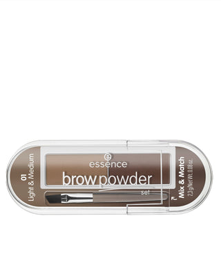 Zestaw Pędzelek oraz Puder do brwi 01 brow powder set Essence - 1