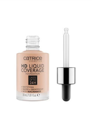 Kryjący podkład do twarzy HD Liquid Coverage utrzymujący się do 24h rose beige 020 Catrice - 2